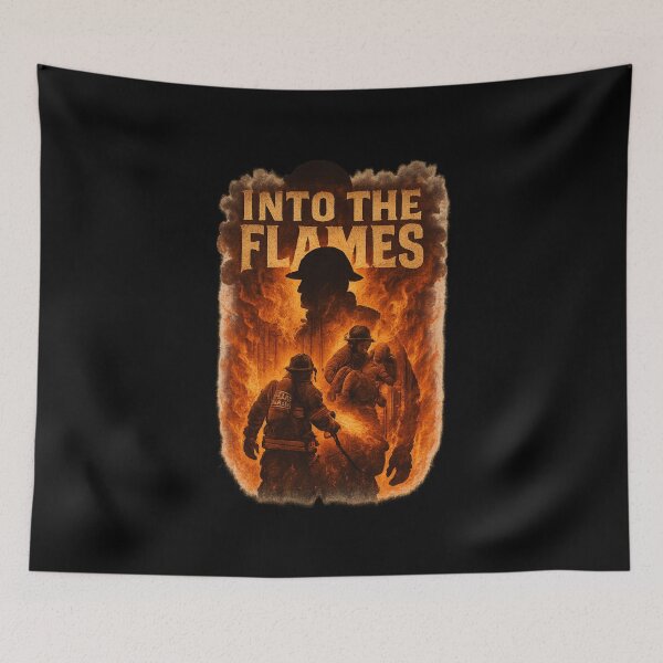 Item preview, Into the Flames - Firefighter Silhouette Rescue Scene designed and sold by MKreative Studio.