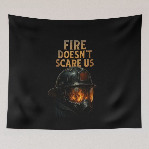 Item preview, Firefighter Helmet with Smoke Typography - Heroic Fire Art designed and sold by MKreative Studio.