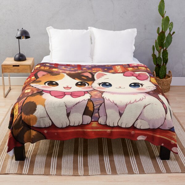 Item preview, Kawaii cat duo in Tokyo at night designed and sold by Mauswohn.