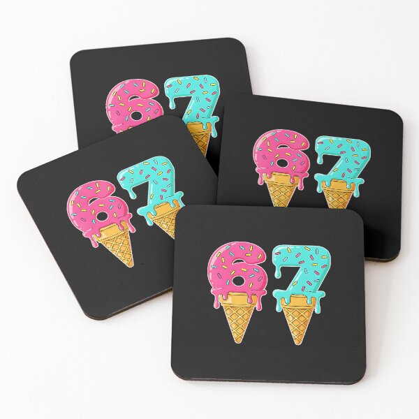 Item preview, 67 Baseball Drip Ice Cream Number Style designed and sold by miaa-artistshop.