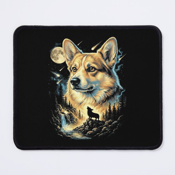 Item preview, Corgi Howling At The Moon Wolves Meme Mystic Nature Wildlife designed and sold by jakaun.