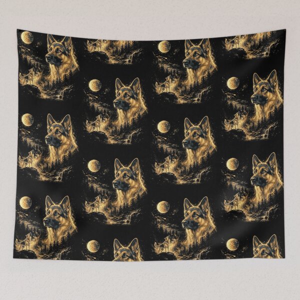 Item preview, German Shepherd Howling At The Moon Wolves Meme Mystic Nature Wildlife designed and sold by jakaun.