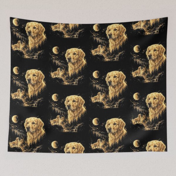 Item preview, Golden Retriever Howling At The Moon Wolves Meme Mystic Nature Wildlife designed and sold by jakaun.