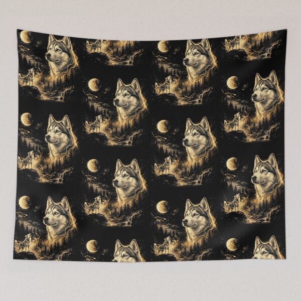 Item preview, Husky Howling At The Moon Wolves Meme Mystic Nature Wildlife designed and sold by jakaun.