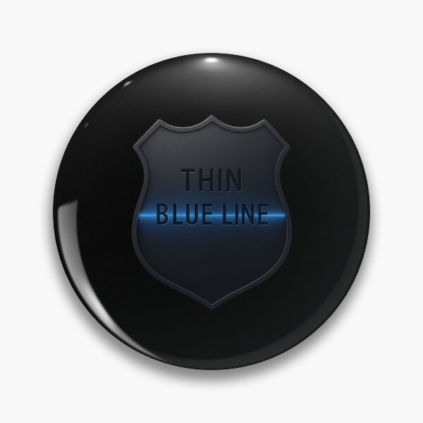 Item preview, Thin Blue Line Police Badge - Minimalist Tactical Design designed and sold by MKreative Studio.