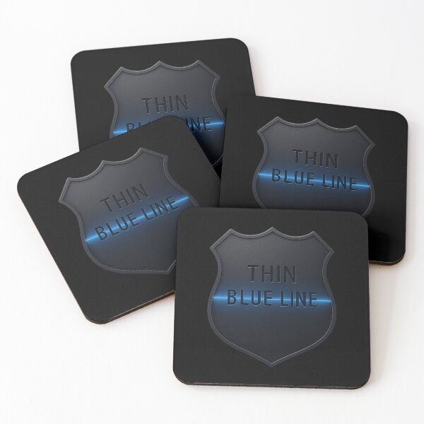 Item preview, Thin Blue Line Police Badge - Minimalist Tactical Design designed and sold by MKreative Studio.
