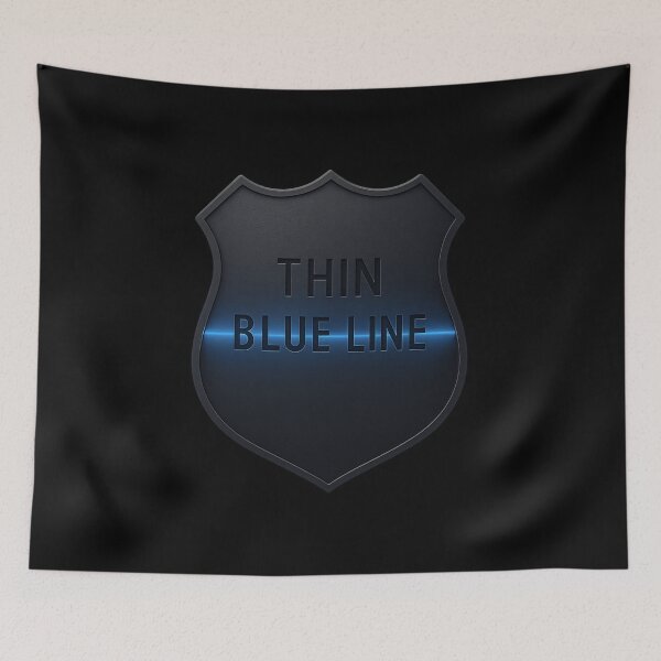Item preview, Thin Blue Line Police Badge - Minimalist Tactical Design designed and sold by MKreative Studio.