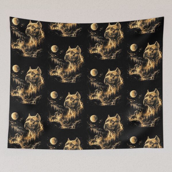 Item preview, Pitbull Howling At The Moon Wolves Meme Mystic Nature Wildlife designed and sold by jakaun.