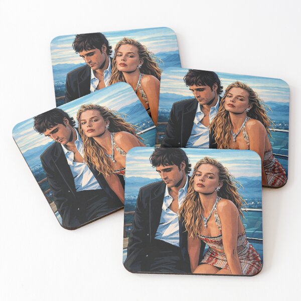 Aperçu de l'œuvre Jacob Elordi et Margot Robbie de Wuthering Heights (fan art) créée et vendue par PopCultureAndStuff.