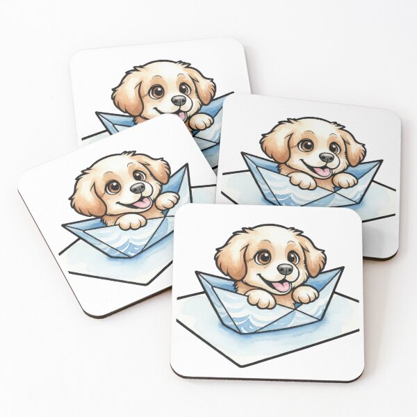 Item preview, Watercolour Puppy in a Paper Boat designed and sold by Kazzasthings.