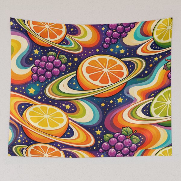 Item preview, AI Cosmic Fruit Psychedelic Pattern – 70s Retro Orbit Design designed and sold by Cleora Art .
