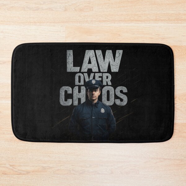 Item preview, Law Over Chaos - Cinematic Police Streetwear Graphic designed and sold by MKreative Studio.