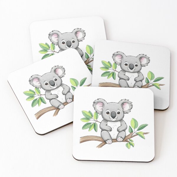 Item preview, Koala sitting on a Branch with leaves designed and sold by Kazzasthings.