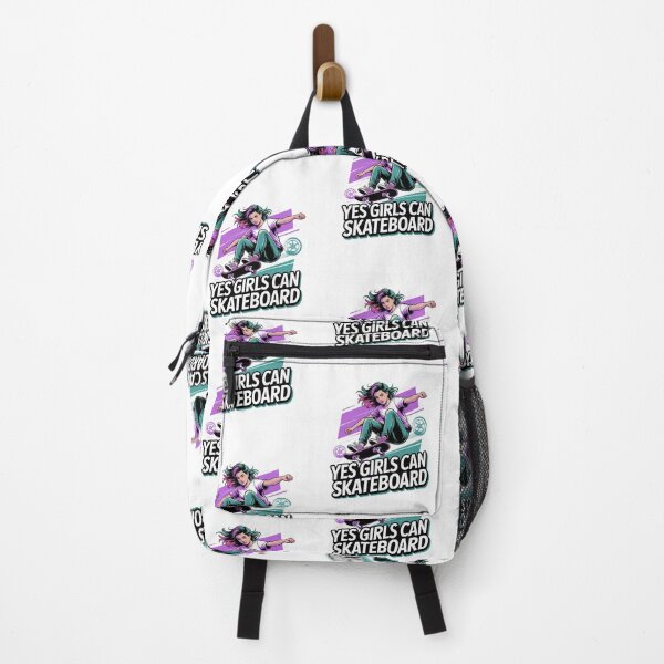 Item preview, Yes Girls Can Skateboard Multi Colored Hair Design designed and sold by Peter Stawicki.