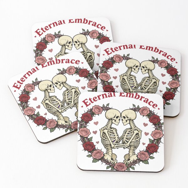 Item preview, Eternal Embrace Skeleton Lovers with Roses designed and sold by Dxvect.