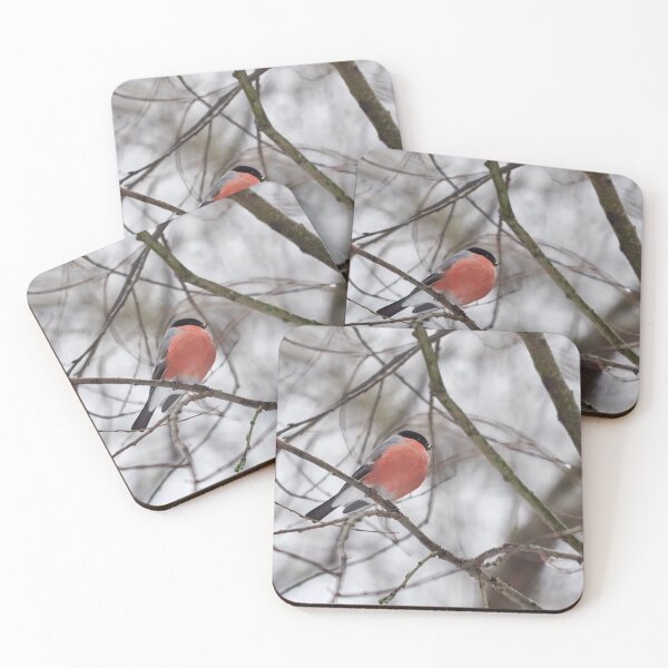 Item preview, Gray day red bird. Eurasian bullfinch Winter 2026 designed and sold by Jouko Lehto Photography.