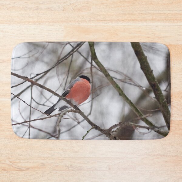 Item preview, Gray day red bird. Eurasian bullfinch Winter 2026 designed and sold by Jouko Lehto Photography.