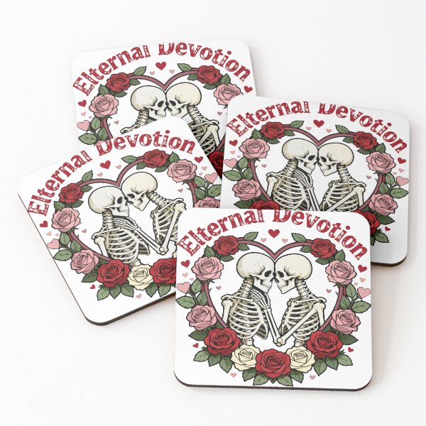 Item preview, Eternal Devotion Skeleton Lovers with Roses and Hearts designed and sold by Dxvect.