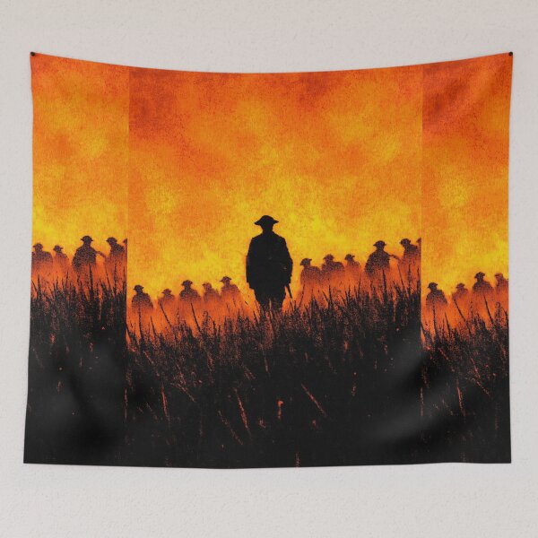 Item preview, Lone Soldier Walking Into Sunset Silhouette designed and sold by Piotrek0001.
