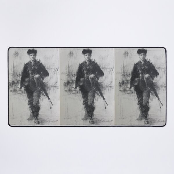 Item preview, Walking Infantryman Charcoal Sketch designed and sold by Piotrek0001.