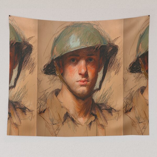 Item preview, Young Soldier Portrait Vintage Sepia designed and sold by Piotrek0001.