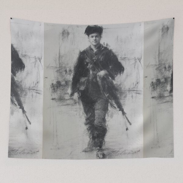 Item preview, Walking Infantryman Charcoal Sketch designed and sold by Piotrek0001.