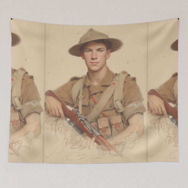 Item preview, Resting Soldier Vintage Uniform Portrait designed and sold by Piotrek0001.