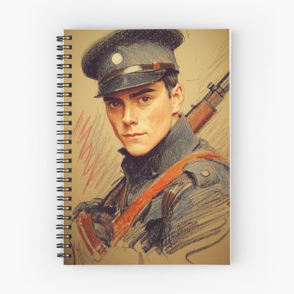 Item preview, Dashing WWI Officer Portrait Art designed and sold by Piotrek0001.