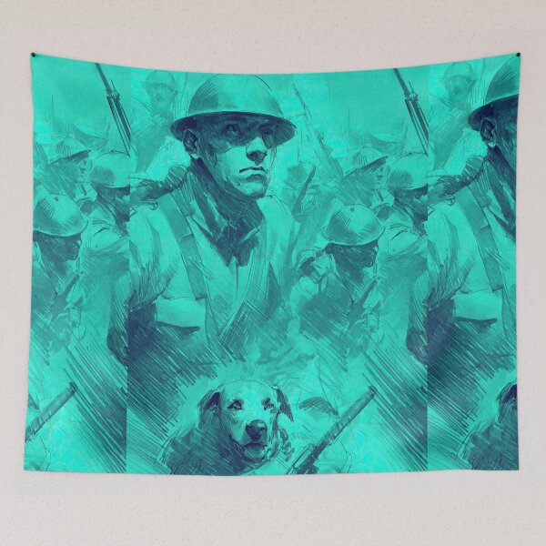 Item preview, Teal Tinted Soldiers in the Trenches designed and sold by Piotrek0001.