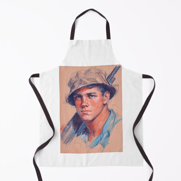 Item preview, Young Soldier Pastel Portrait Blue designed and sold by Piotrek0001.