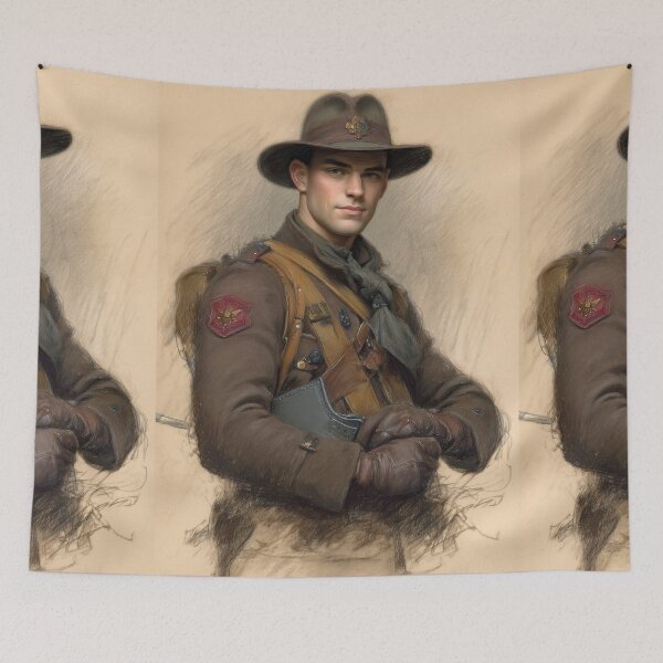 Item preview, WWI Soldier in Campaign Hat Art designed and sold by Piotrek0001.