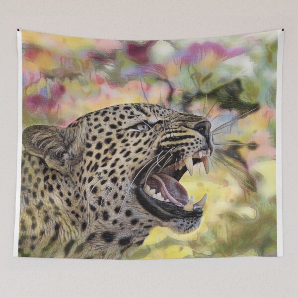 Item preview, roaring leopard-digital oil painting designed and sold by slikar.