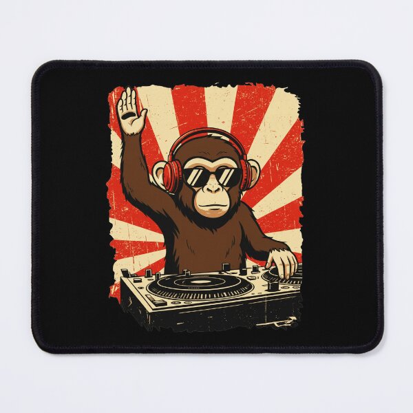 Item preview, DJ Monkey Turntable Retro Music Illustration designed and sold by JEFDodsonArt.