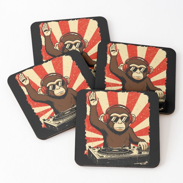 Item preview, DJ Monkey Turntable Retro Music Illustration designed and sold by JEFDodsonArt.