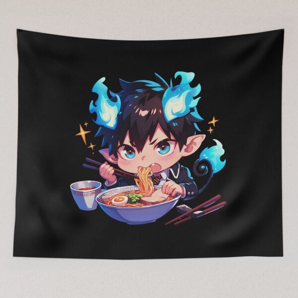 Item preview, Rin Okumura Blue Exorcist Ra Chibi Anime Boy Flame Power  designed and sold by Nevaotahy.