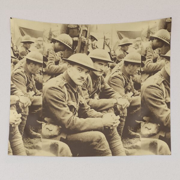 Item preview, Sepia Vintage Soldiers in Trench Photo Style designed and sold by Piotrek0001.
