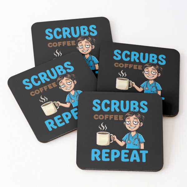 Item preview, Scrubs Coffee Repeat Funny Nurse designed and sold by MotivaChic.