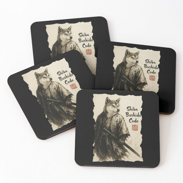 Item preview, Stay Behind Code Samurai Wolf Illustration Japanese Ink Style designed and sold by JEFDodsonArt.