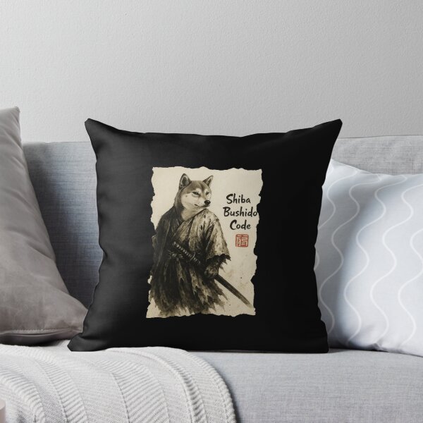 Item preview, Stay Behind Code Samurai Wolf Illustration Japanese Ink Style designed and sold by JEFDodsonArt.