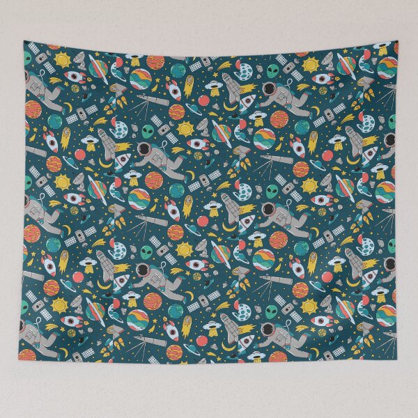 Item preview, Cute Astronaut Space Pattern – Rockets, Planets & Stars Cartoon Galaxy Illustration designed and sold by GiftsCreek.