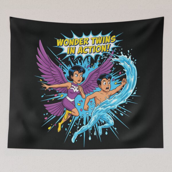 Item preview, Elemental Twins Transformation T-Shirt  Water and Bird Superpower Cartoon Art  Funny Hero Duo Fantasy Shirt designed and sold by ZyxDes.
