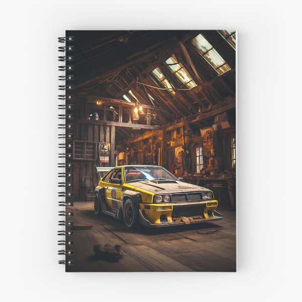 Item preview, Rally Car Resting Inside Dusty Wooden Barn Workshop designed and sold by RevUpDesign.