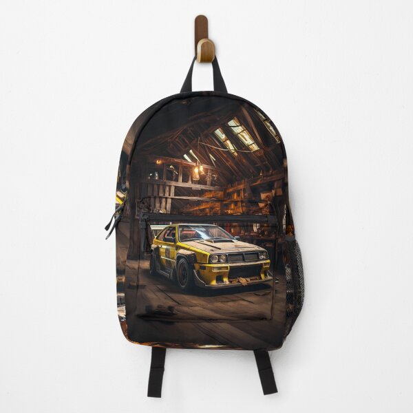 Item preview, Rally Car Resting Inside Dusty Wooden Barn Workshop designed and sold by RevUpDesign.