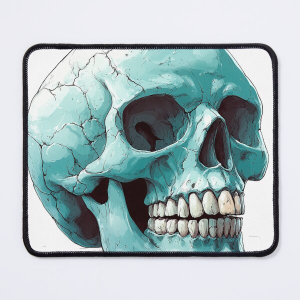 Item preview, Illustrated skull in turquoise and cyan tones designed and sold by Imparable.
