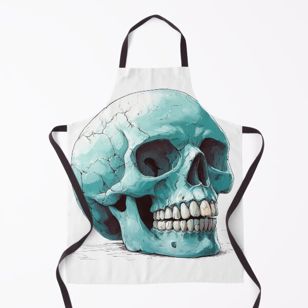 Item preview, Illustrated skull in turquoise and cyan tones designed and sold by Imparable.