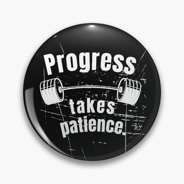 Item preview, Progress takes patience. Gym Fitness Motivation Quote designed and sold by TeeArtWorld.