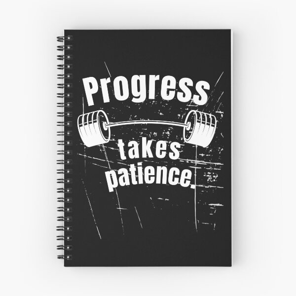 Item preview, Progress takes patience. Gym Fitness Motivation Quote designed and sold by TeeArtWorld.