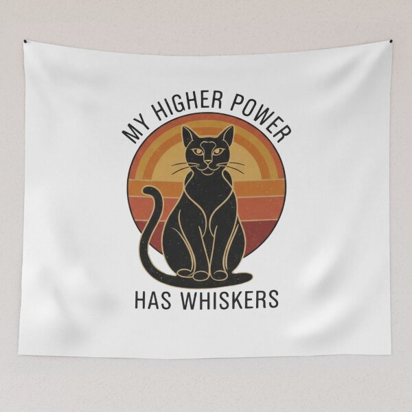 Item preview, My Higher Power Has Whiskers Cat Retro designed and sold by Death by Bunny.