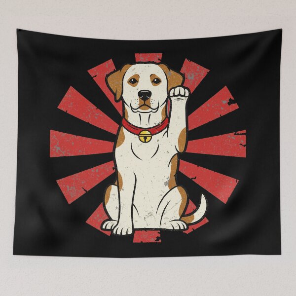 Item preview, Lucky Dog Raised Paw Retro Sunburst Illustration designed and sold by JEFDodsonArt.