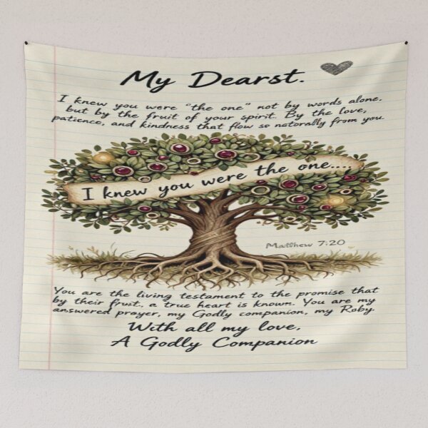 Item preview, 2026 Tree of Love - Blanket of Love - Cherished Valentine - Man of God - Women of God- Matthew 7:20 designed and sold by BlackAndBrown.